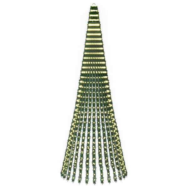 LED-joulupuu 370 cm 1008 LEDiä Lämpimän Valkoinen Teräs Vihreä