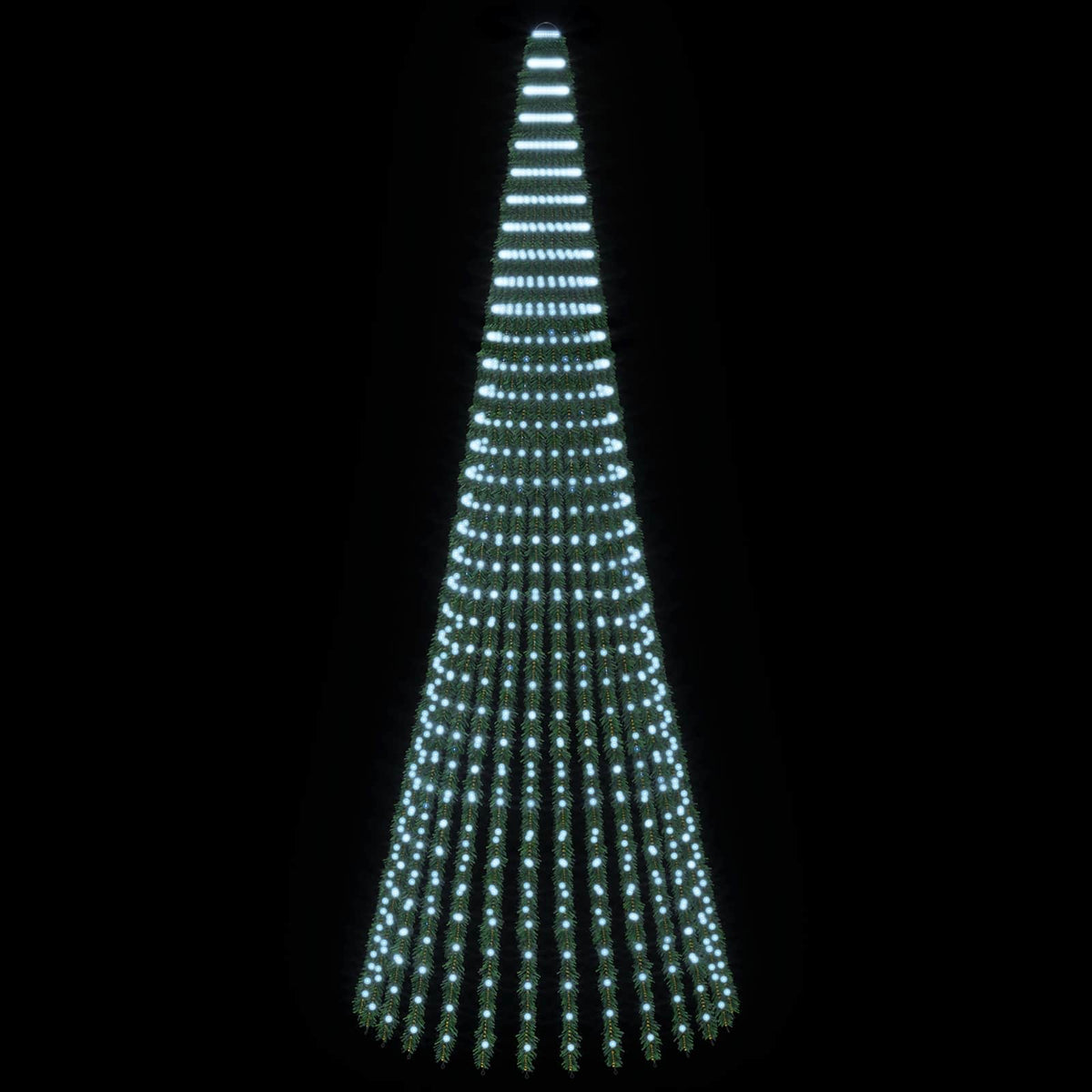 LED-joulupuu 370 cm 1008 LEDiä Kylmä valkoinen Teräs Vihreä
