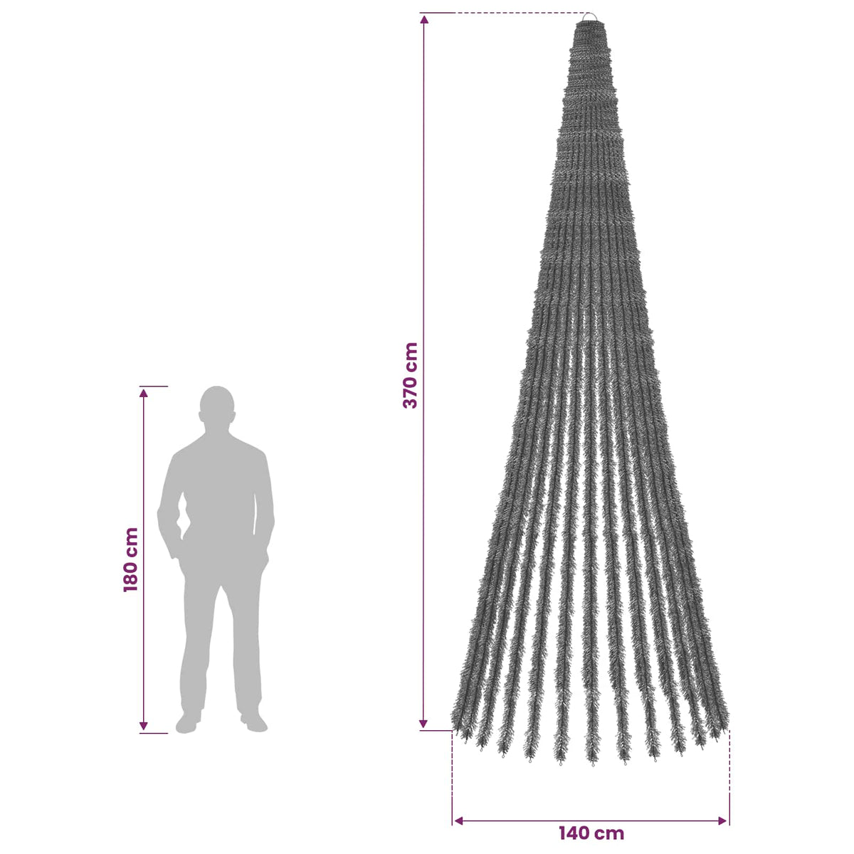 LED-joulupuu 370 cm 1008 LEDiä Kylmä valkoinen Teräs Vihreä