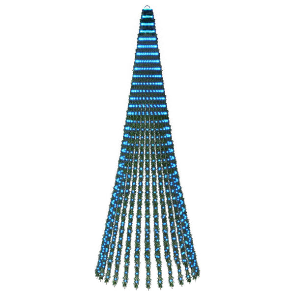 LED-joulupuu 370 cm 1008 LEDiä Sininen Teräs Vihreä