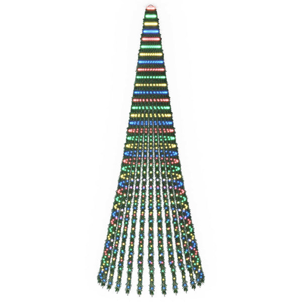 LED-joulupuu 370 cm 1008 LEDiä Monivärinen Teräs Vihreä