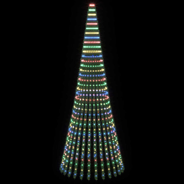 LED-joulupuu 370 cm 1008 LEDiä Monivärinen Teräs Vihreä