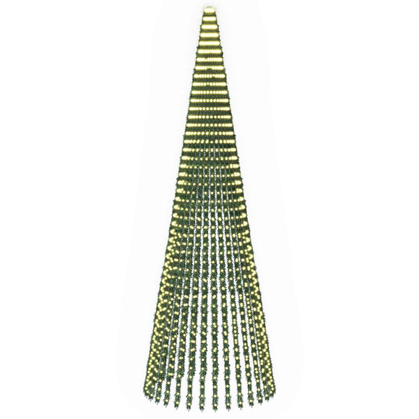 LED-joulupuu 470 cm 1504 LEDiä Lämpimän Valkoinen Teräs Vihreä