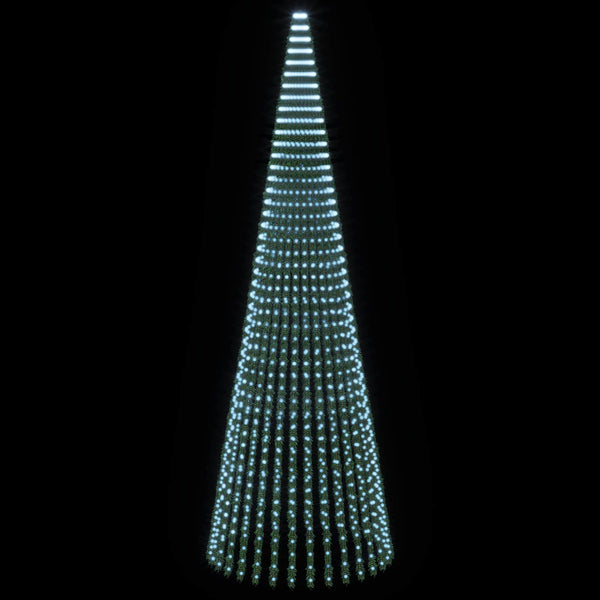 LED-joulupuu 470 cm 1504 LEDiä Kylmä valkoinen Teräs Vihreä