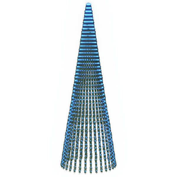 LED-joulupuu 470 cm 1504 LEDiä Sininen Teräs Vihreä