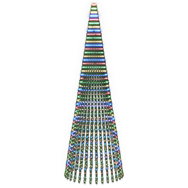 LED-joulupuu 470 cm 1504 LEDiä Monivärinen Teräs Vihreä