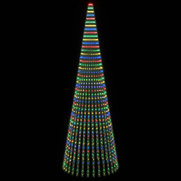 LED-joulupuu 470 cm 1504 LEDiä Monivärinen Teräs Vihreä