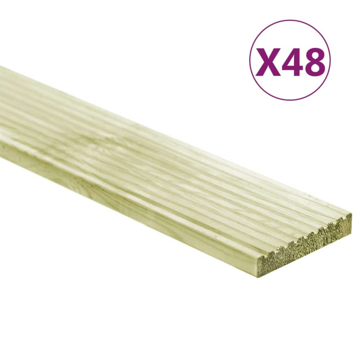 Terassilauta 48 kpl Vihreä kyllästetty 1,16 m²