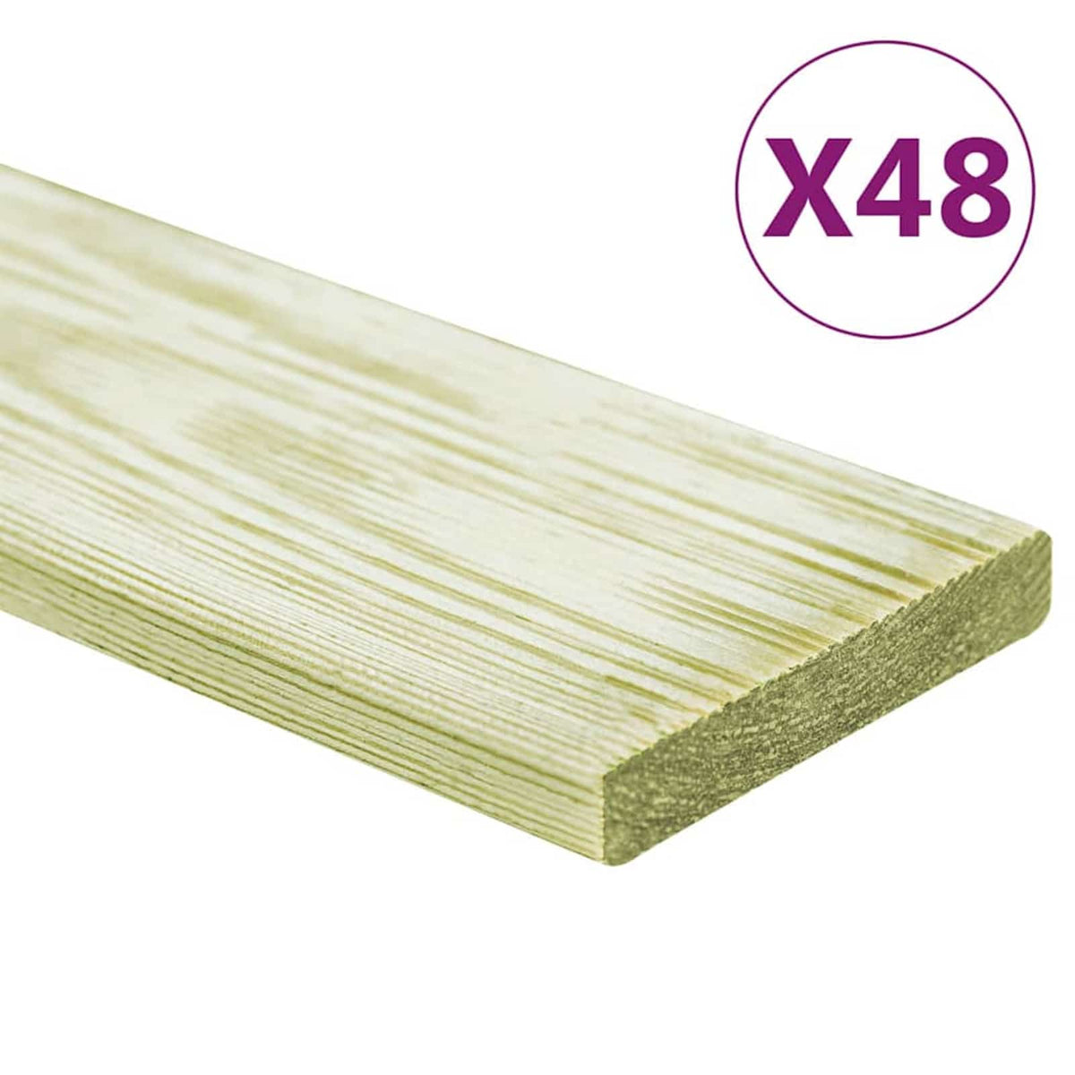Terassilauta 48 kpl Vihreä kyllästetty 1.44 m²