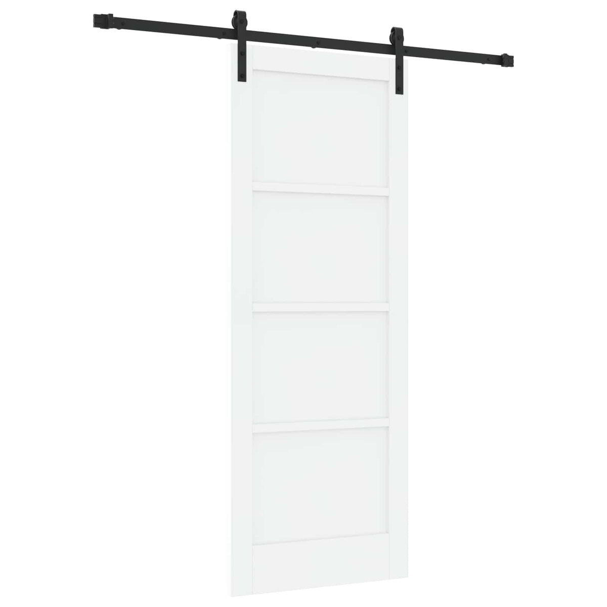 Liukuovi 78 x 202 cm Tekninen puu Valkoinen ja musta