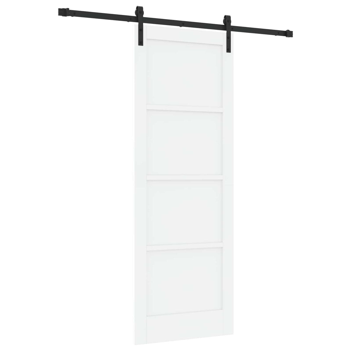 Liukuovi 78 x 211 cm Tekninen puu Valkoinen ja musta