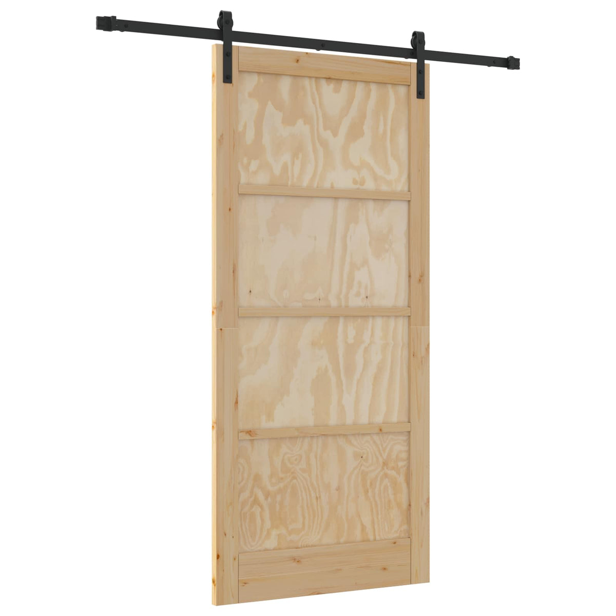 Liukuovi 93 x 202 cm Tekninen puu Luonnollinen ja musta