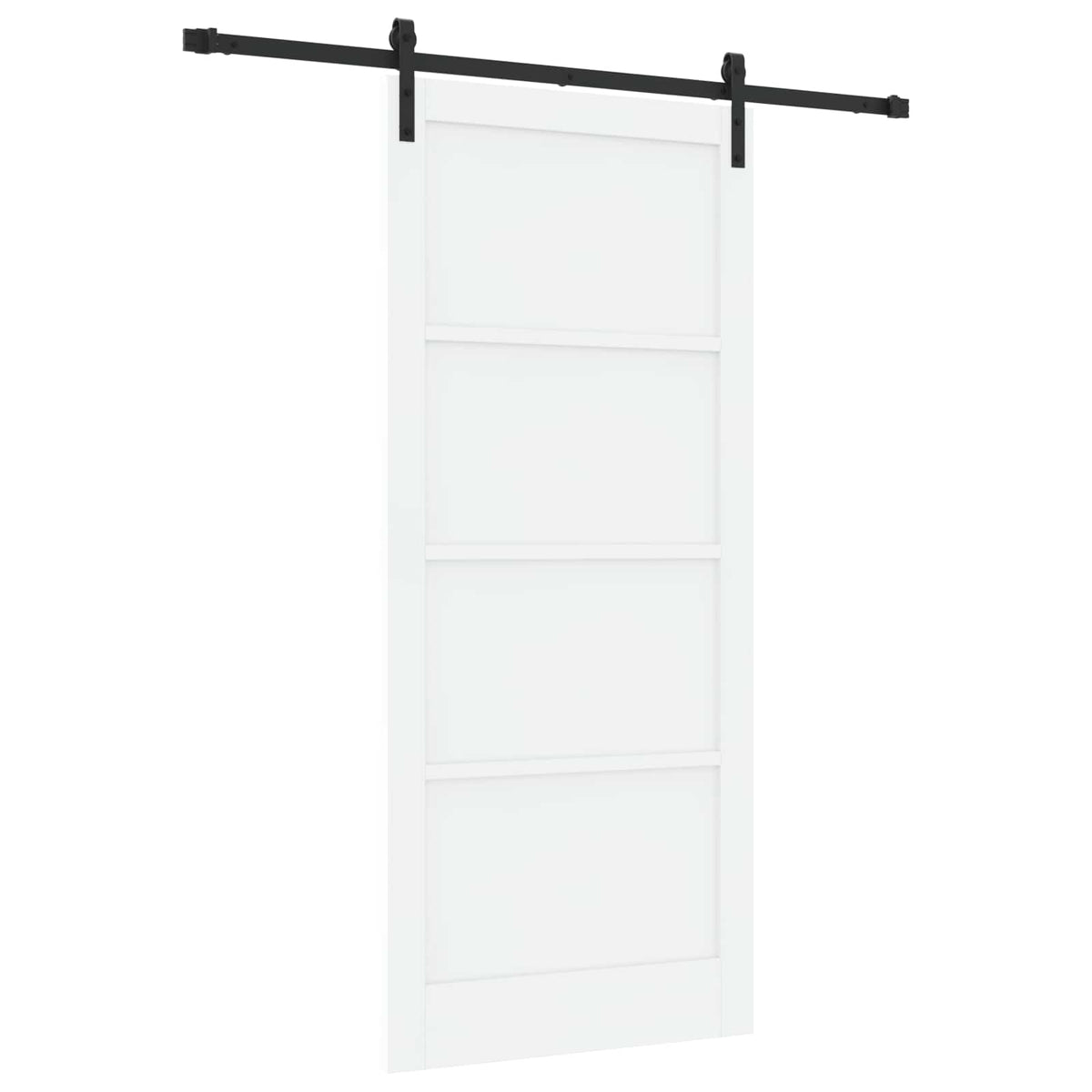 Liukuovi 93 x 211 cm Tekninen puu Valkoinen ja musta