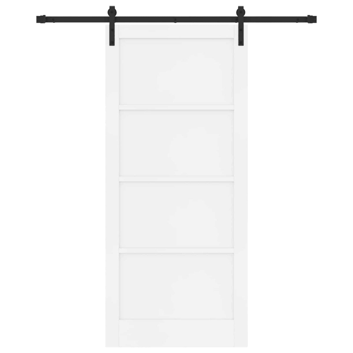 Liukuovi 93 x 211 cm Tekninen puu Valkoinen ja musta