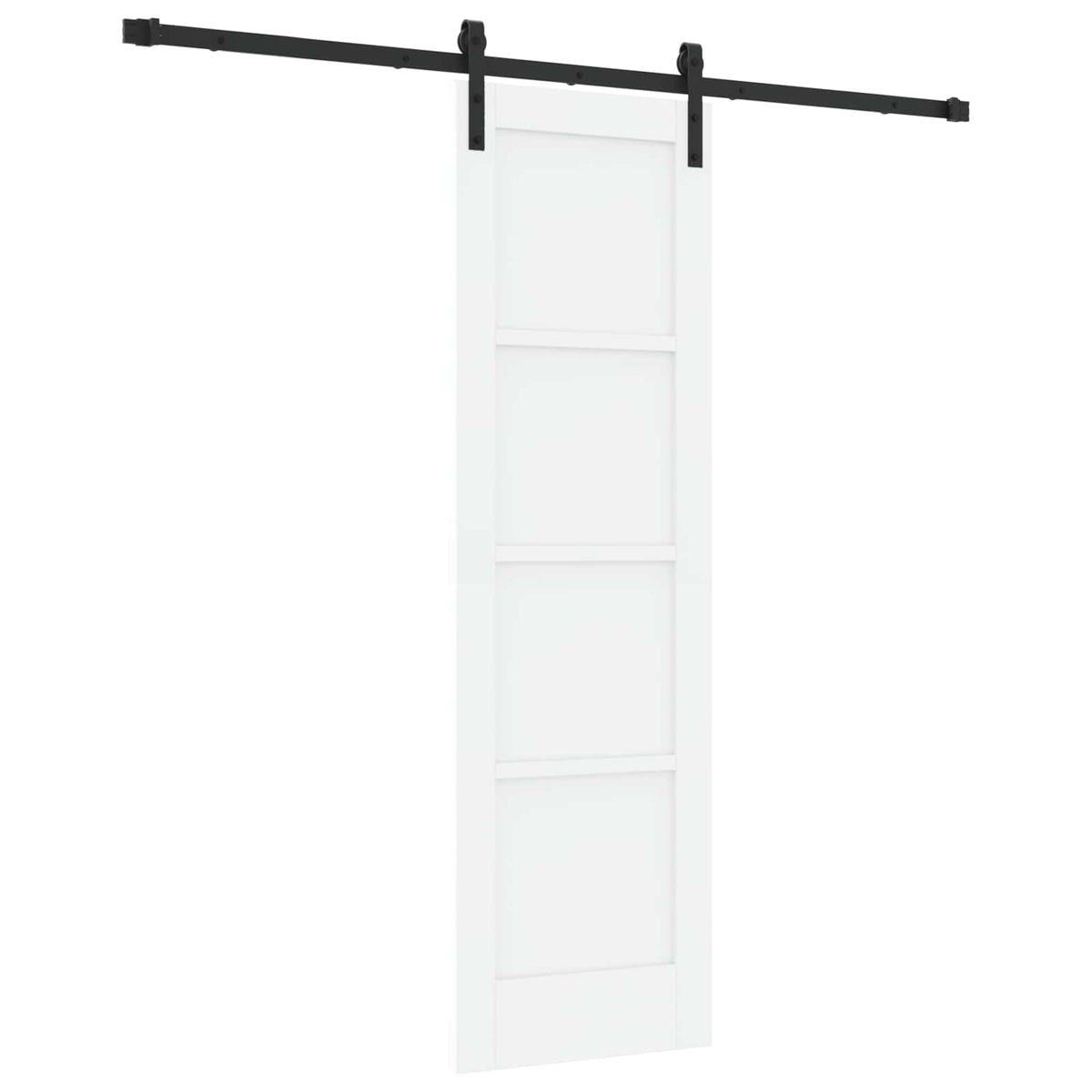 Liukuovi 61 x 198,5 cm Tekninen puu Valkoinen ja musta