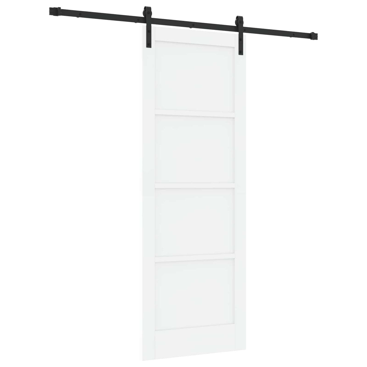 Liukuovi 78 x 211 cm Tekninen puu Valkoinen ja musta