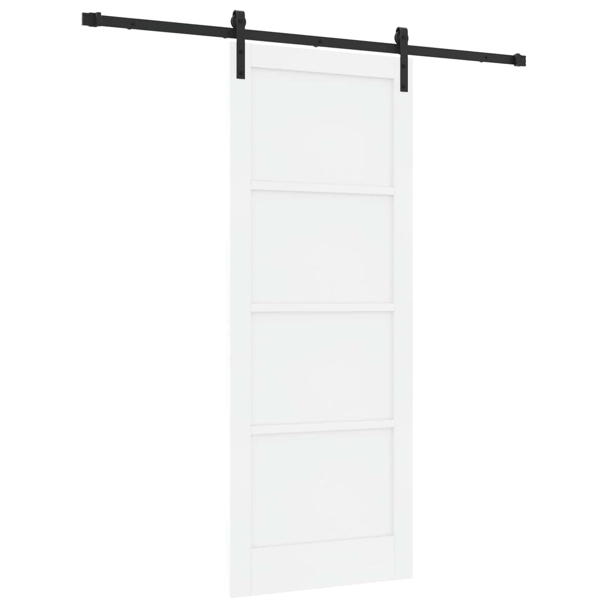 Liukuovi 83 x 211 cm Tekninen puu Valkoinen ja musta
