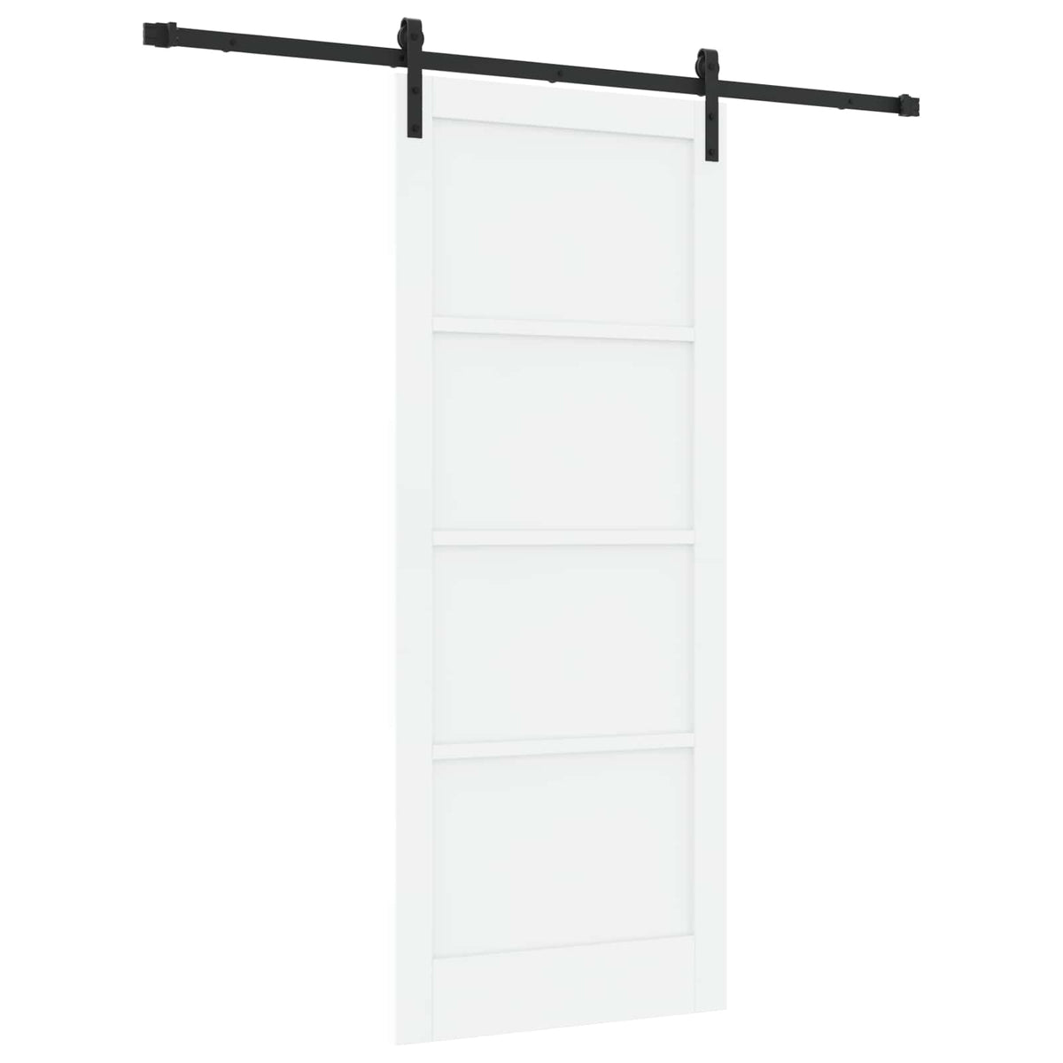 Liukuovi 86 x 211 cm Tekninen puu Valkoinen ja musta