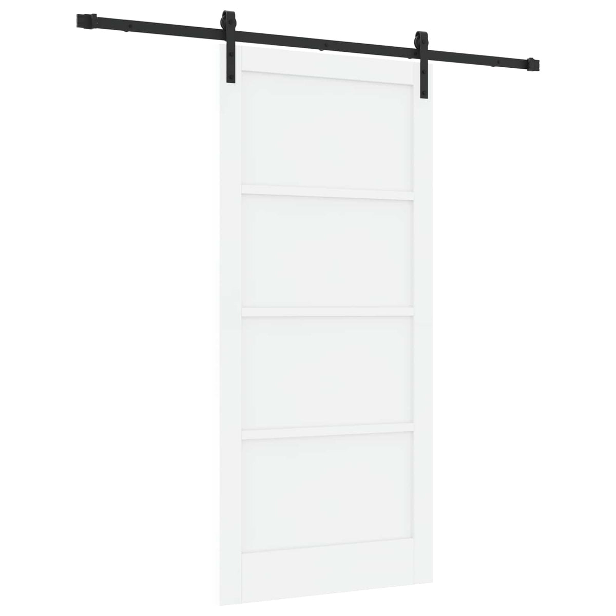Liukuovi 93 x 202 cm Tekninen puu Valkoinen ja musta