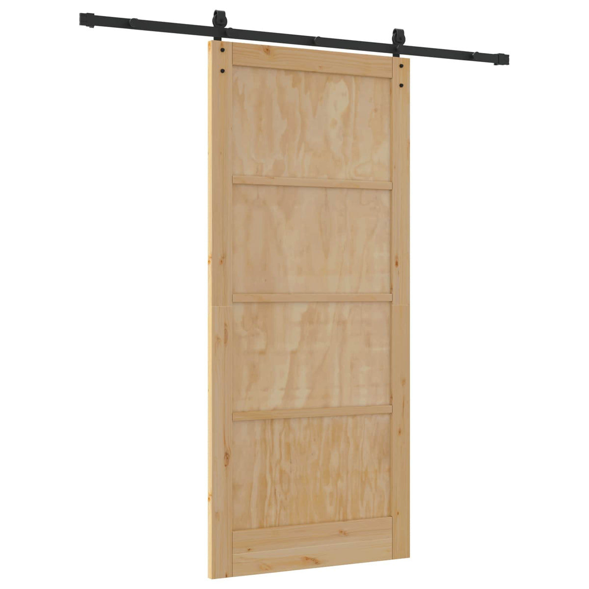Liukuovi 93 x 211 cm Tekninen puu Luonnollinen ja musta
