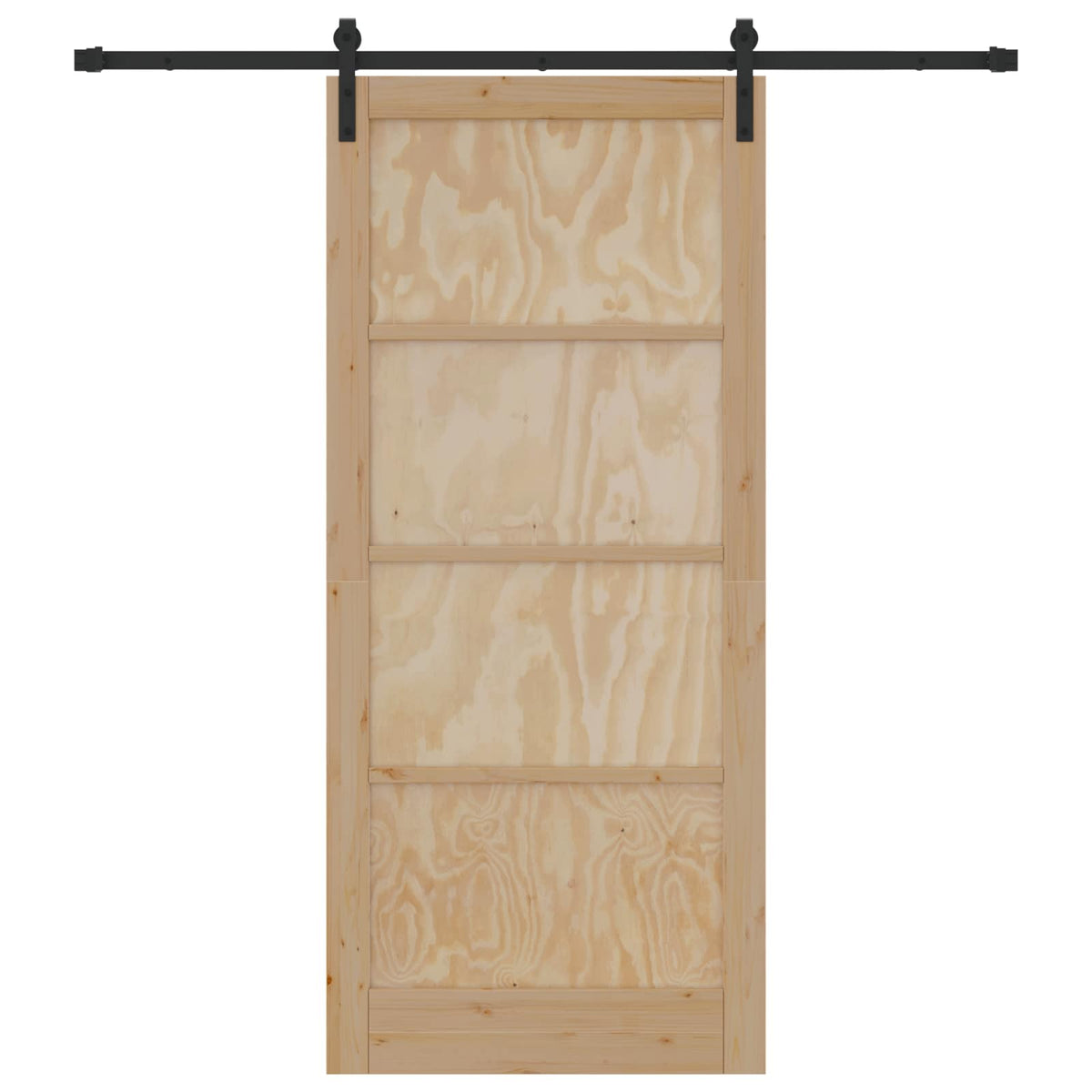 Liukuovi 93 x 211 cm Tekninen puu Luonnollinen ja musta