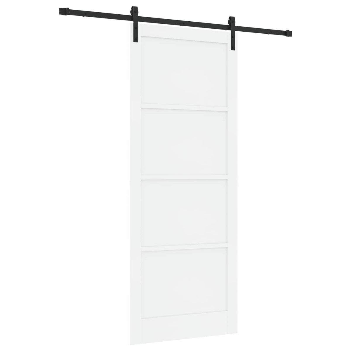 Liukuovi 93 x 232 cm Tekninen puu Valkoinen ja musta