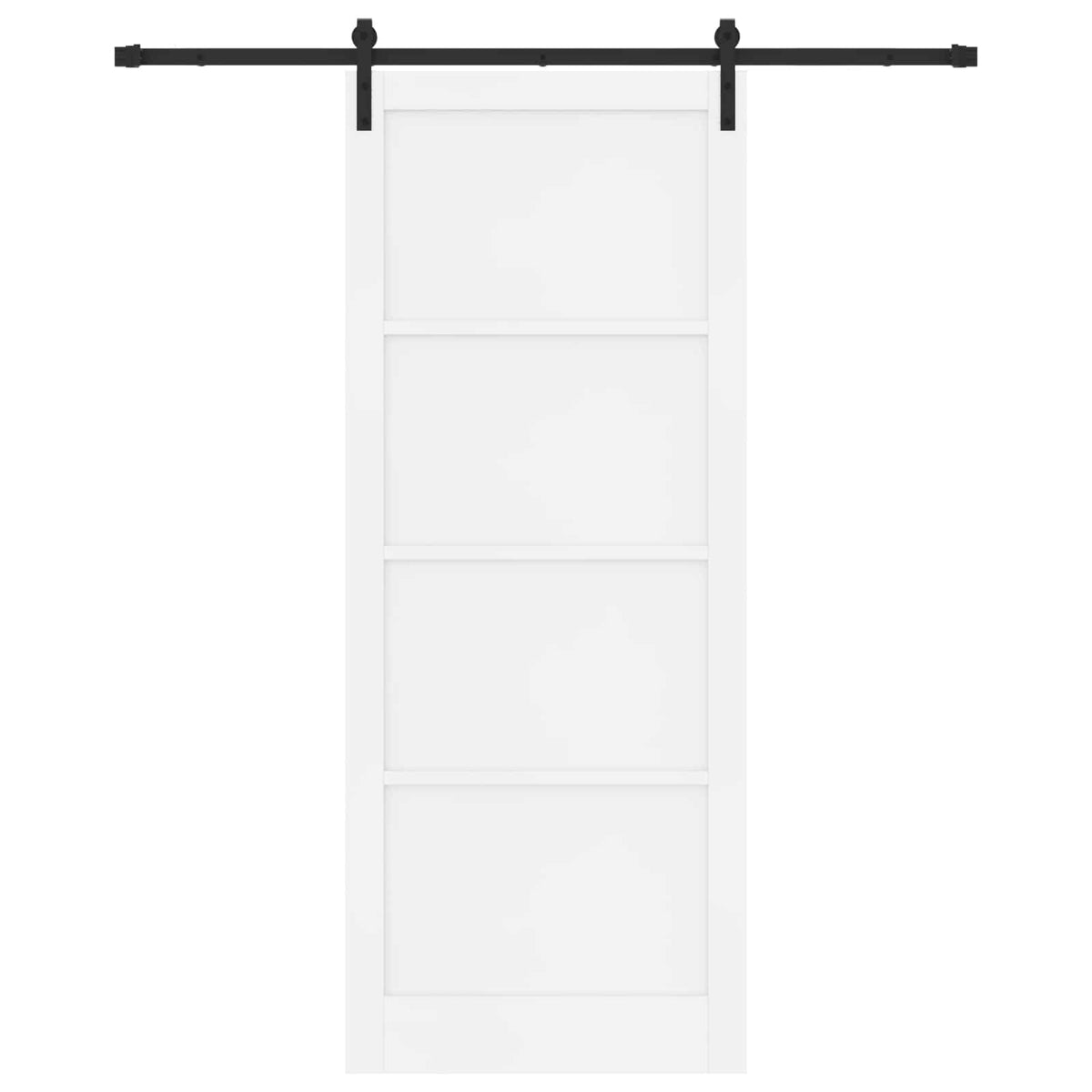 Liukuovi 93 x 232 cm Tekninen puu Valkoinen ja musta