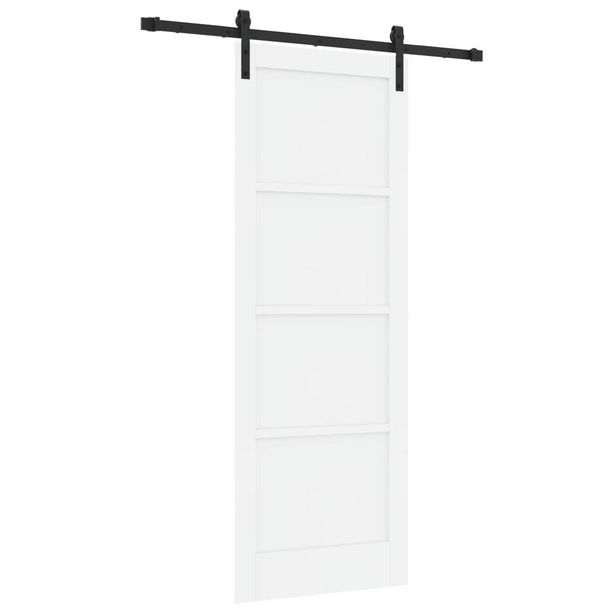 Liukuovi 78 x 211 cm Tekninen puu Valkoinen ja musta