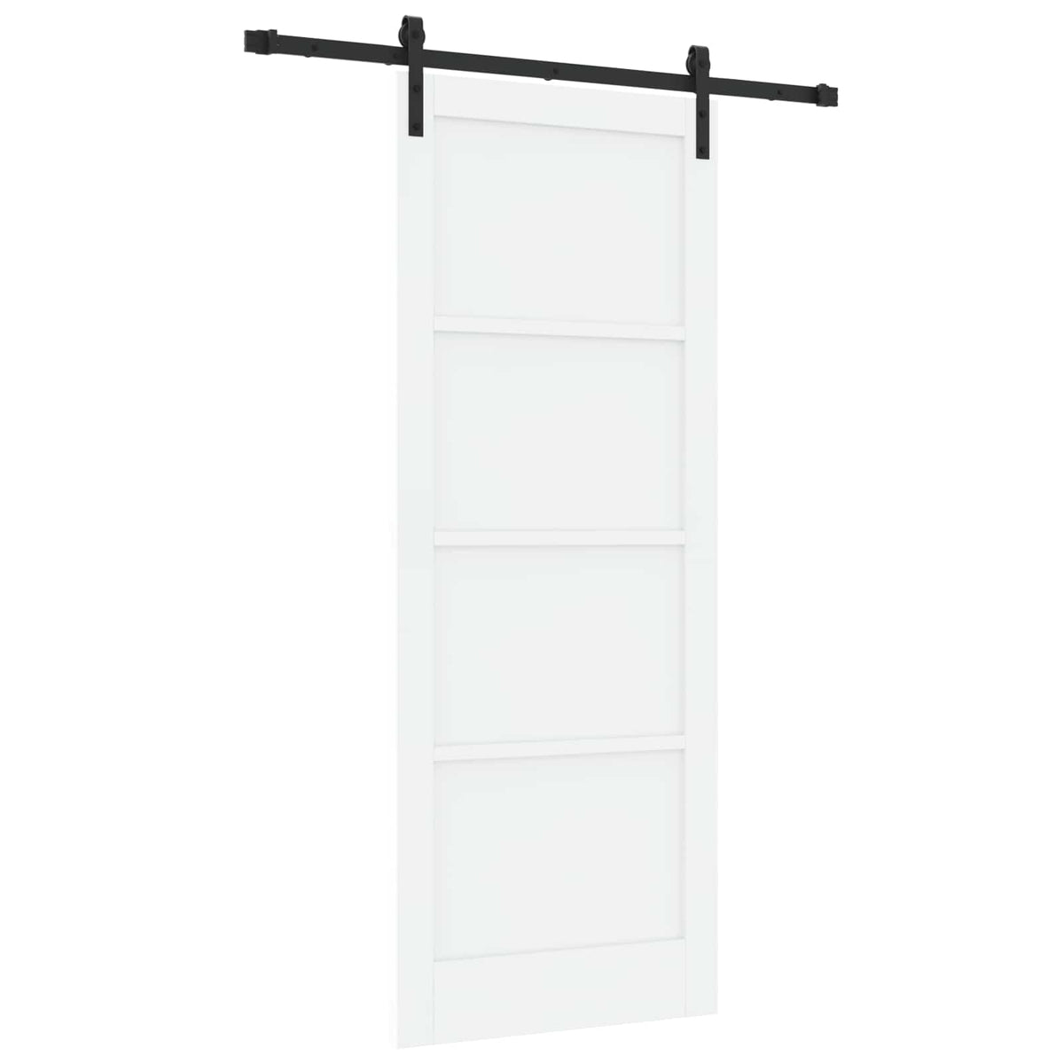 Liukuovi 83 x 211 cm Tekninen puu Valkoinen ja musta