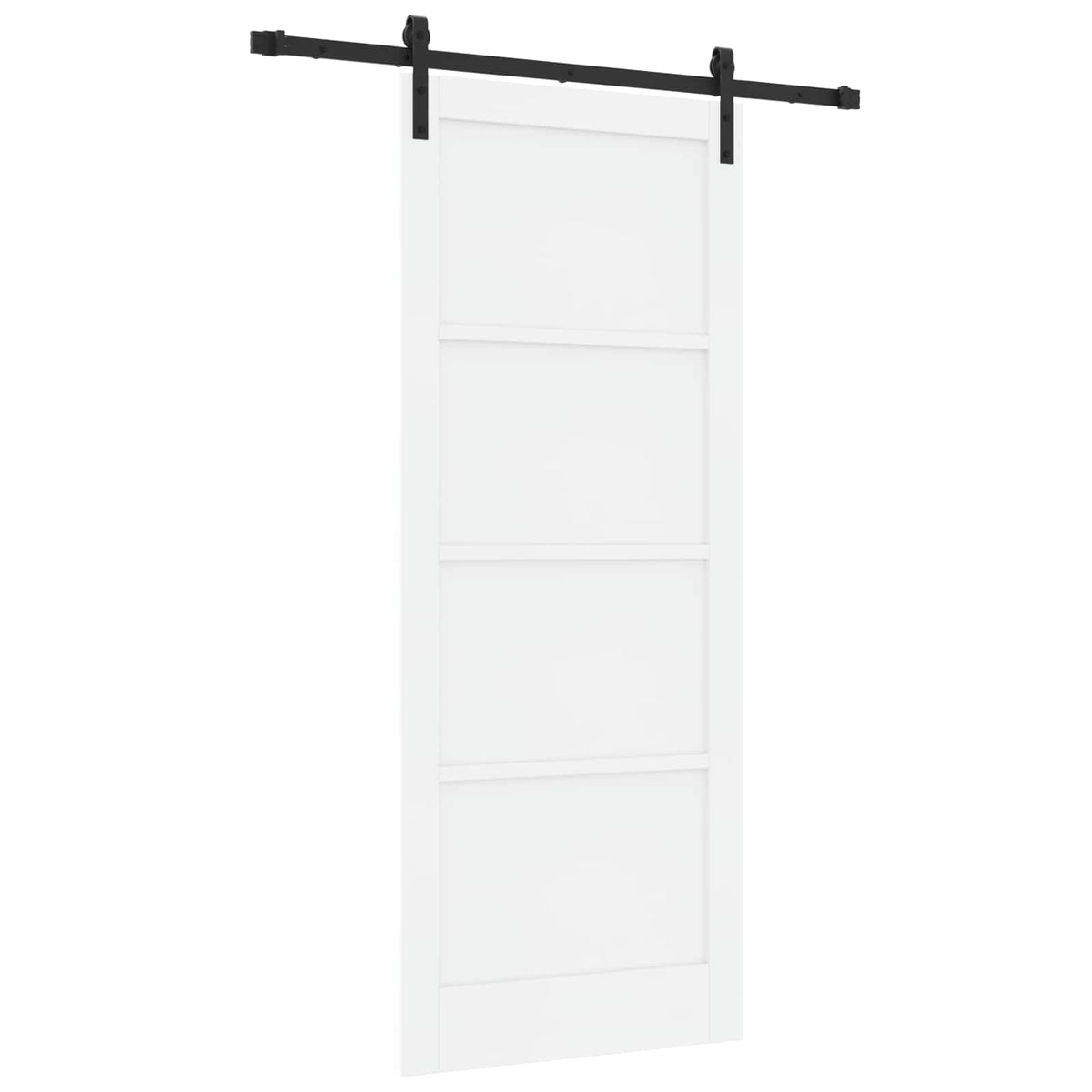 Liukuovi 86 x 211 cm Tekninen puu Valkoinen ja musta