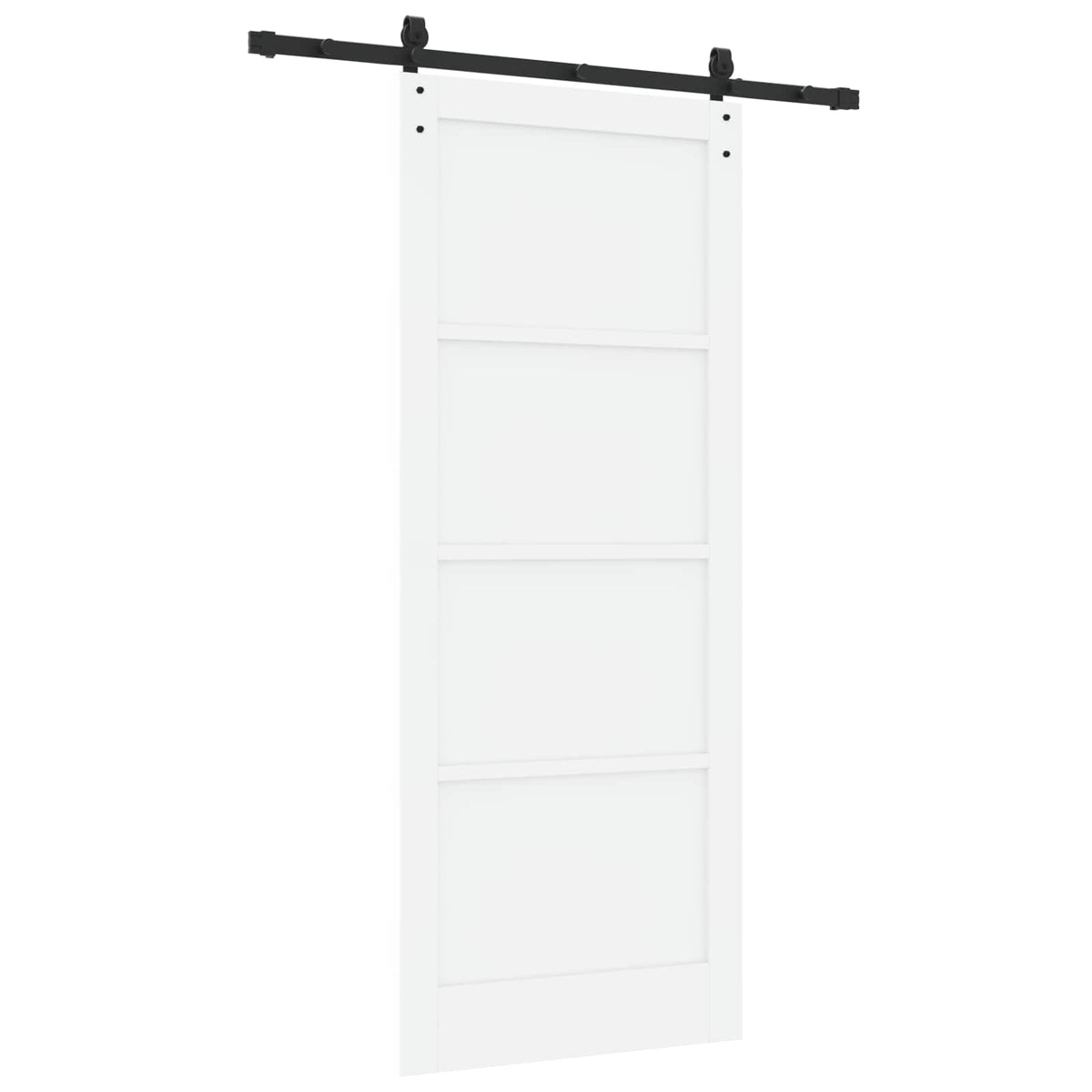 Liukuovi 86 x 211 cm Tekninen puu Valkoinen ja musta
