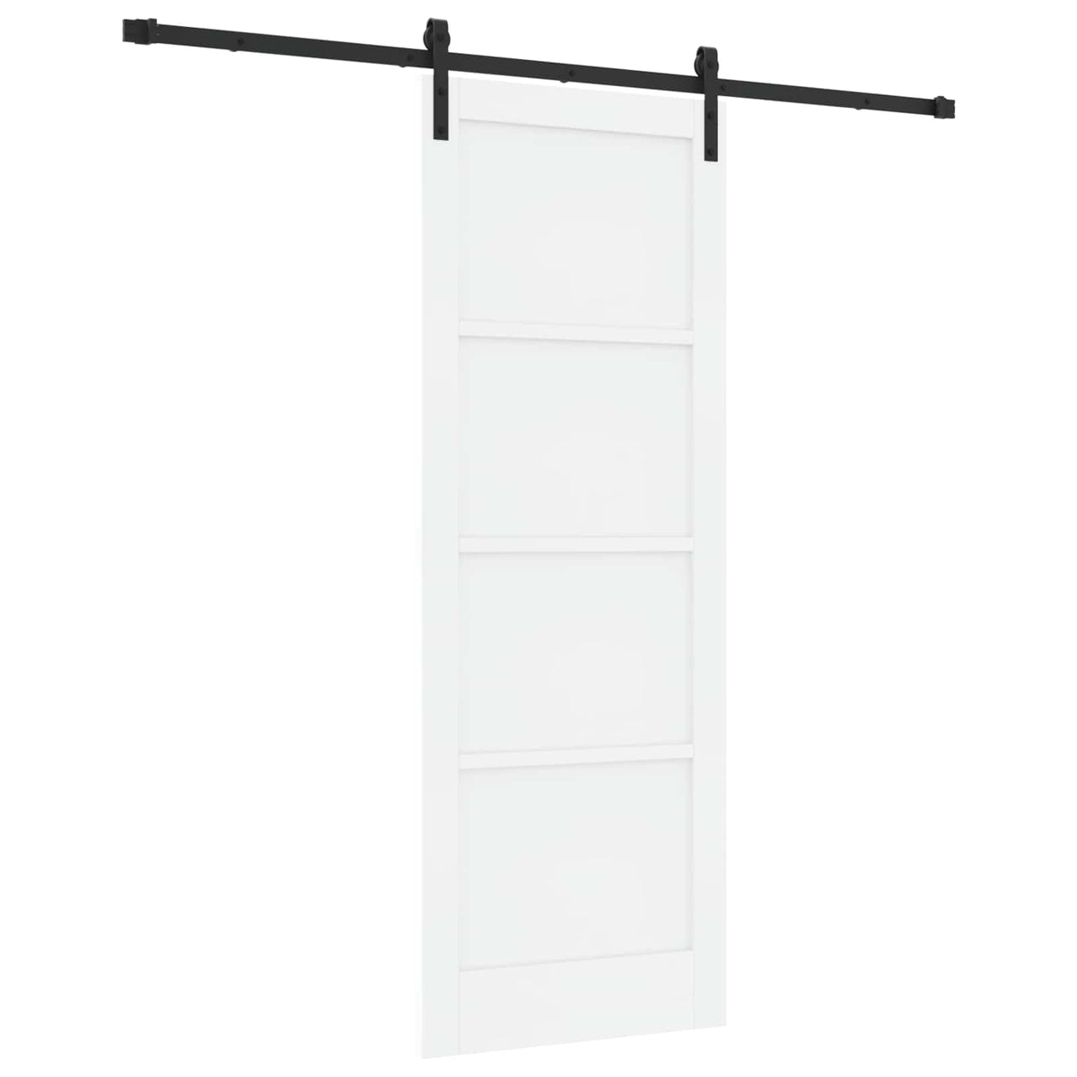 Liukuovi 78 x 211 cm Tekninen puu Valkoinen ja musta