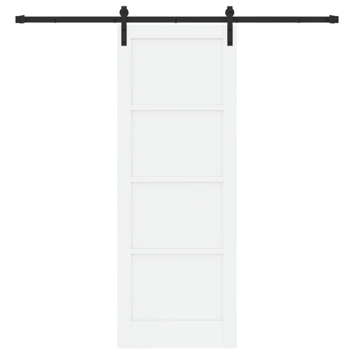 Liukuovi 78 x 211 cm Tekninen puu Valkoinen ja musta