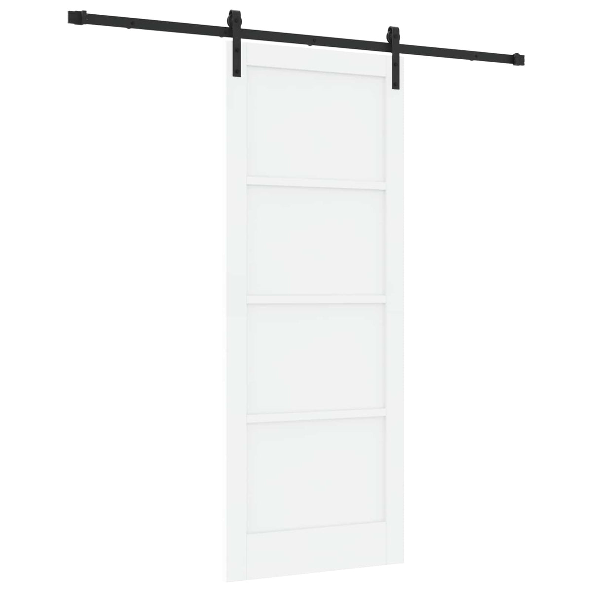 Liukuovi 83 x 211 cm Tekninen puu Valkoinen ja musta