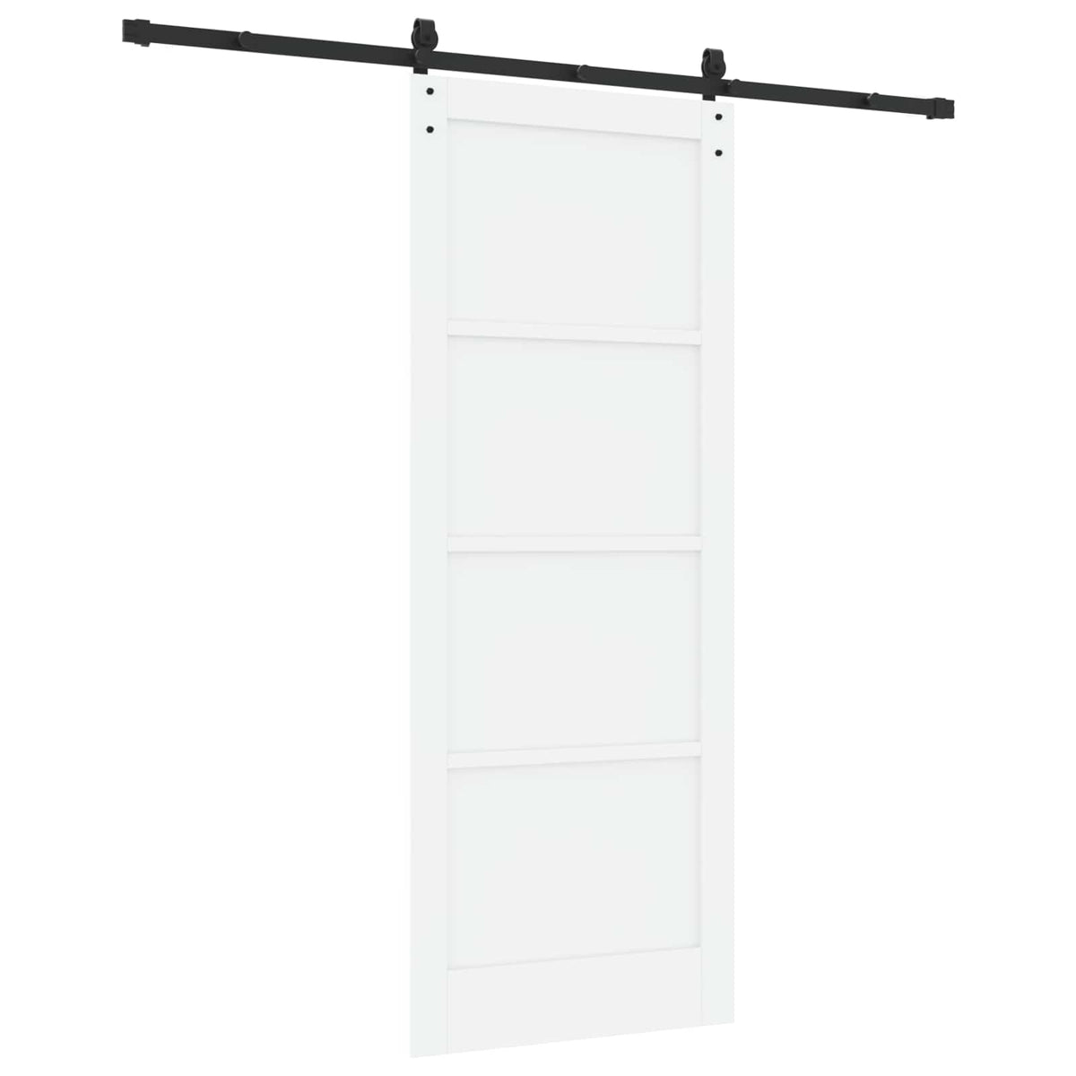 Liukuovi 83 x 211 cm Tekninen puu Valkoinen ja musta