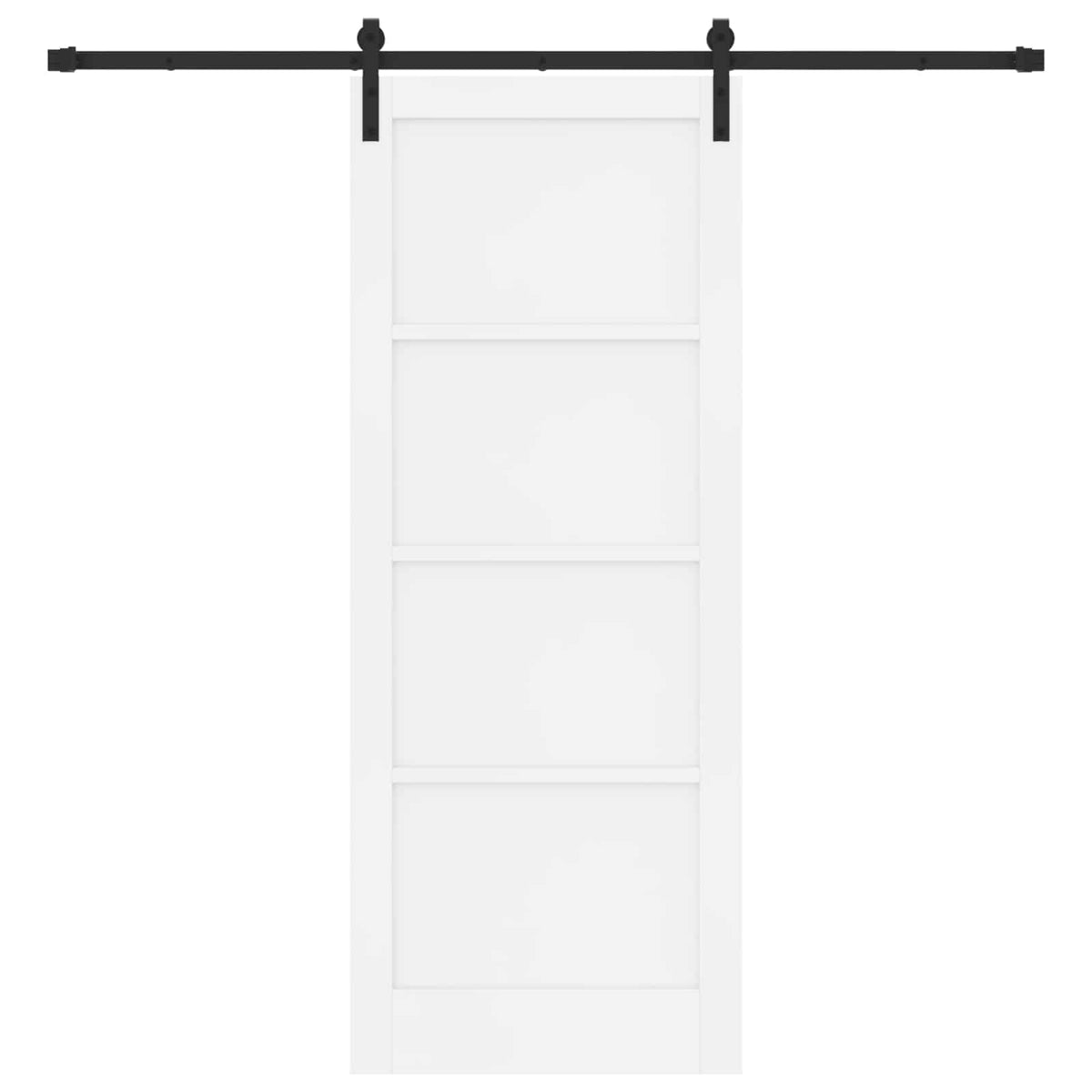 Liukuovi 83 x 211 cm Tekninen puu Valkoinen ja musta