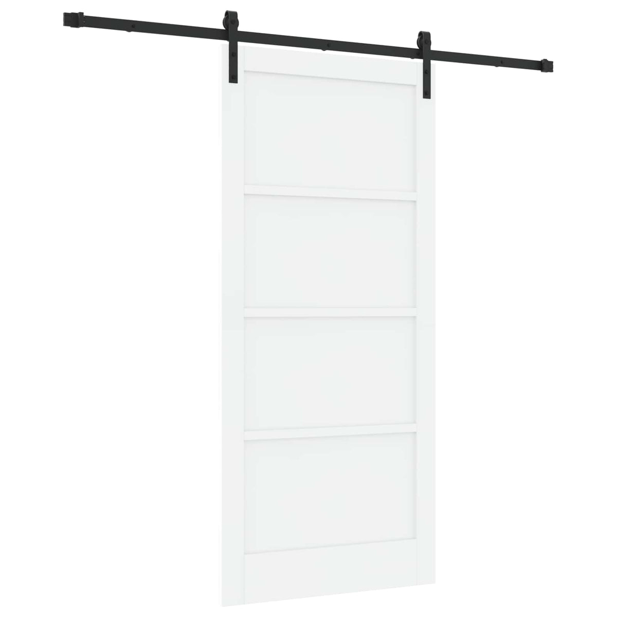 Liukuovi 93 x 202 cm Tekninen puu Valkoinen ja musta