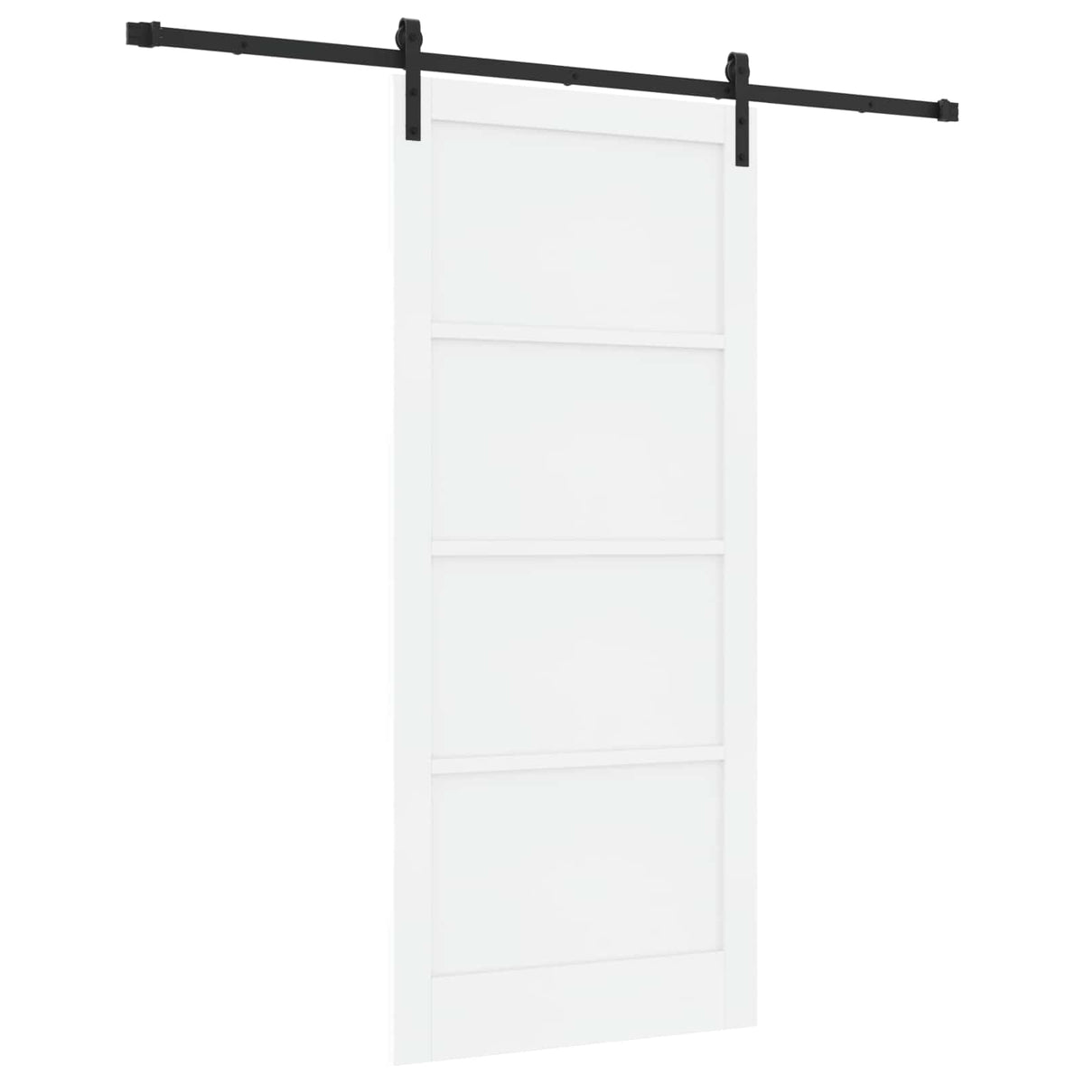 Liukuovi 93 x 211 cm Tekninen puu Valkoinen ja musta