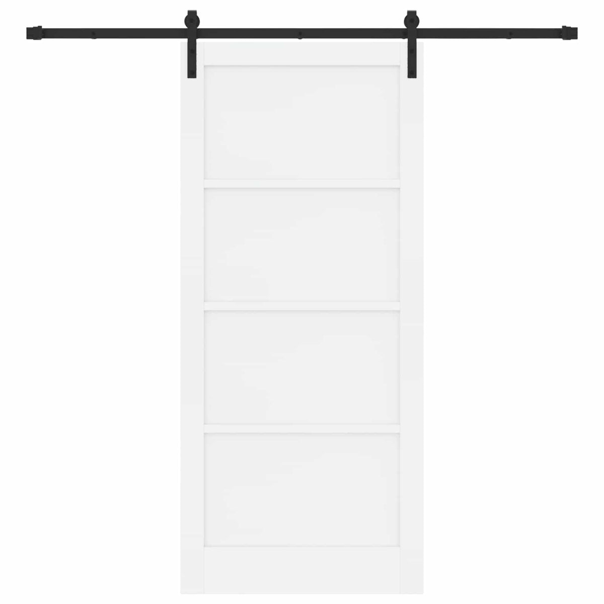 Liukuovi 93 x 211 cm Tekninen puu Valkoinen ja musta