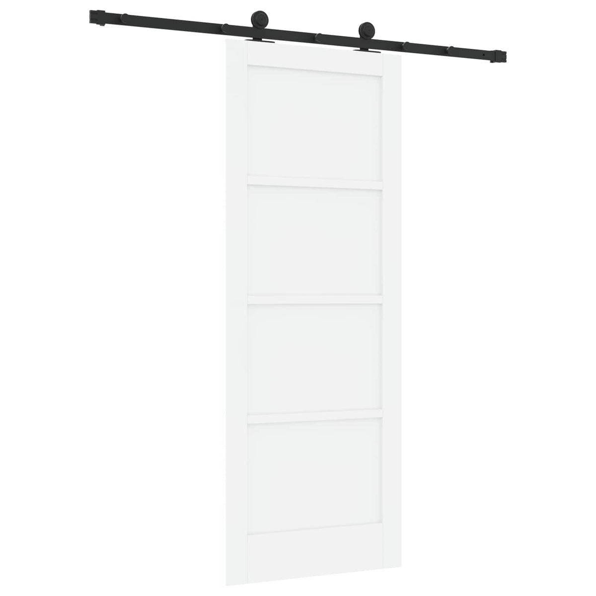 Liukuovi 78 x 202 cm Tekninen puu Valkoinen ja musta