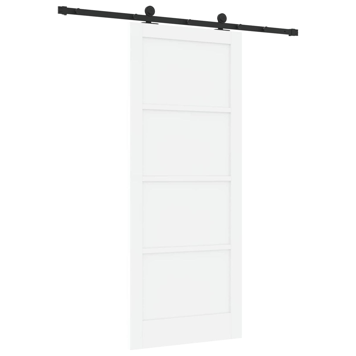 Liukuovi 86 x 211 cm Tekninen puu Valkoinen ja musta