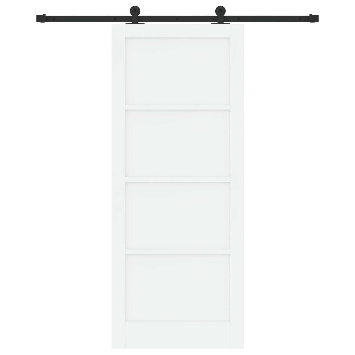 Liukuovi 86 x 211 cm Tekninen puu Valkoinen ja musta