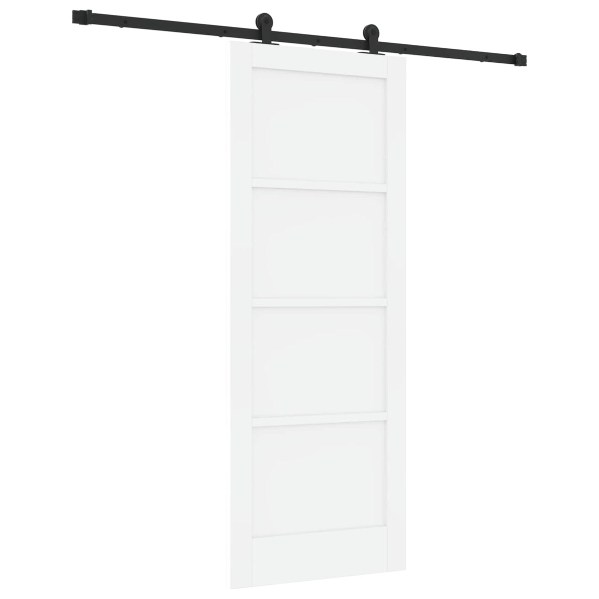 Liukuovi 78 x 202 cm Tekninen puu Valkoinen ja musta