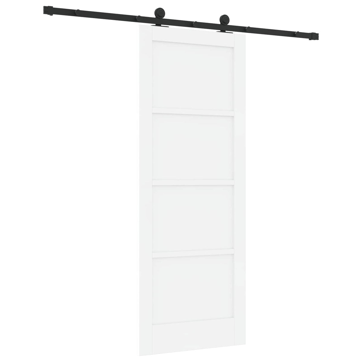Liukuovi 78 x 202 cm Tekninen puu Valkoinen ja musta