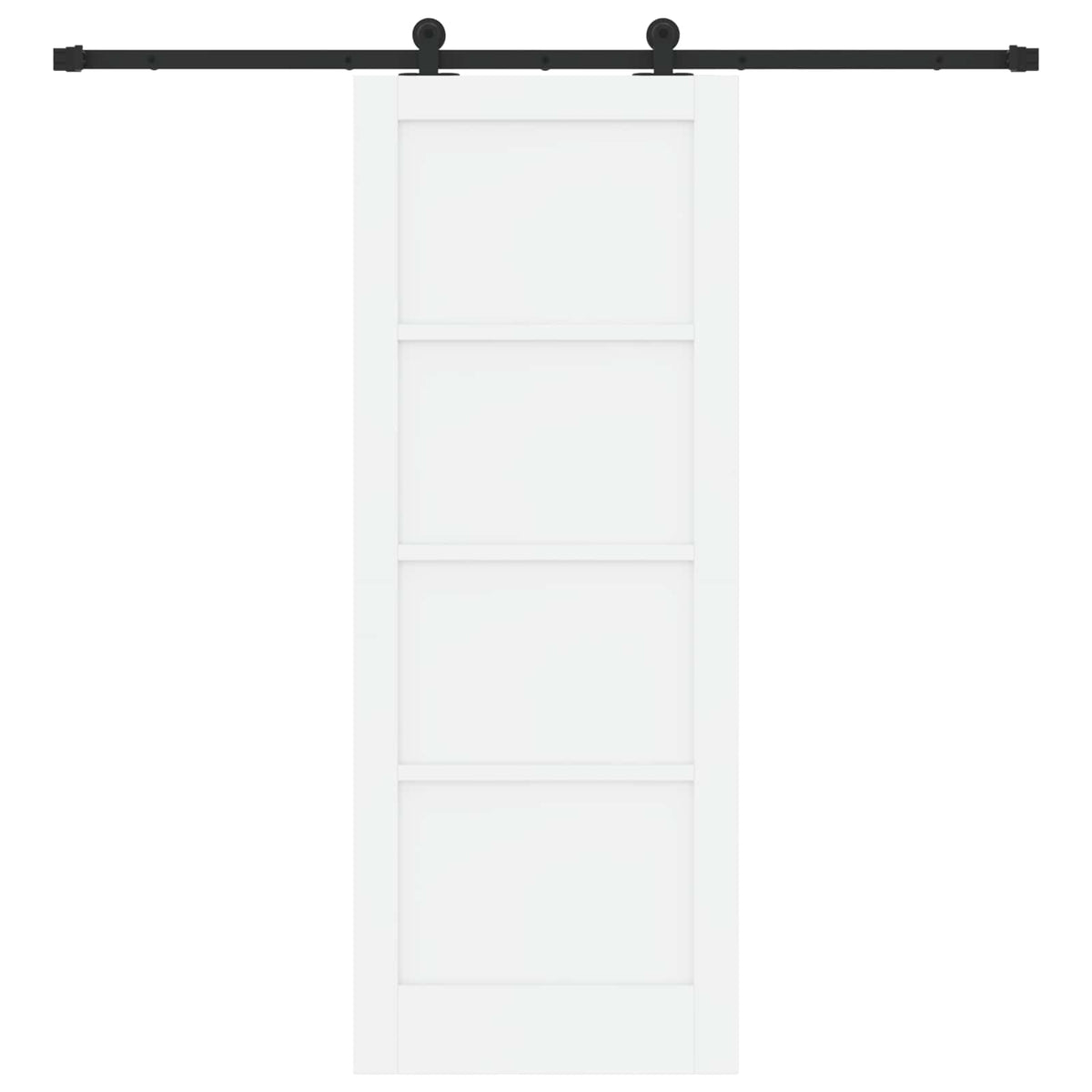 Liukuovi 78 x 202 cm Tekninen puu Valkoinen ja musta