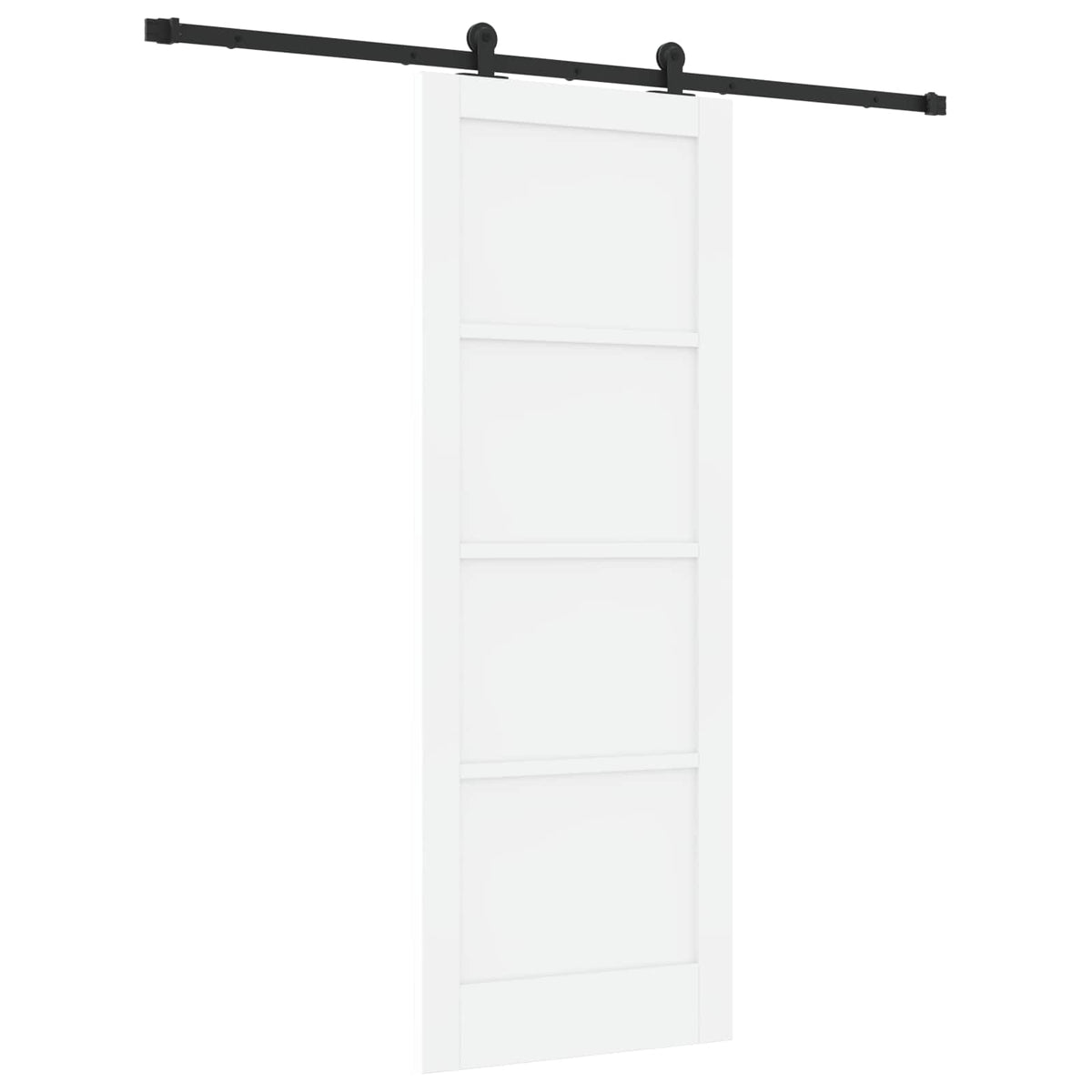 Liukuovi 78 x 211 cm Tekninen puu Valkoinen ja musta