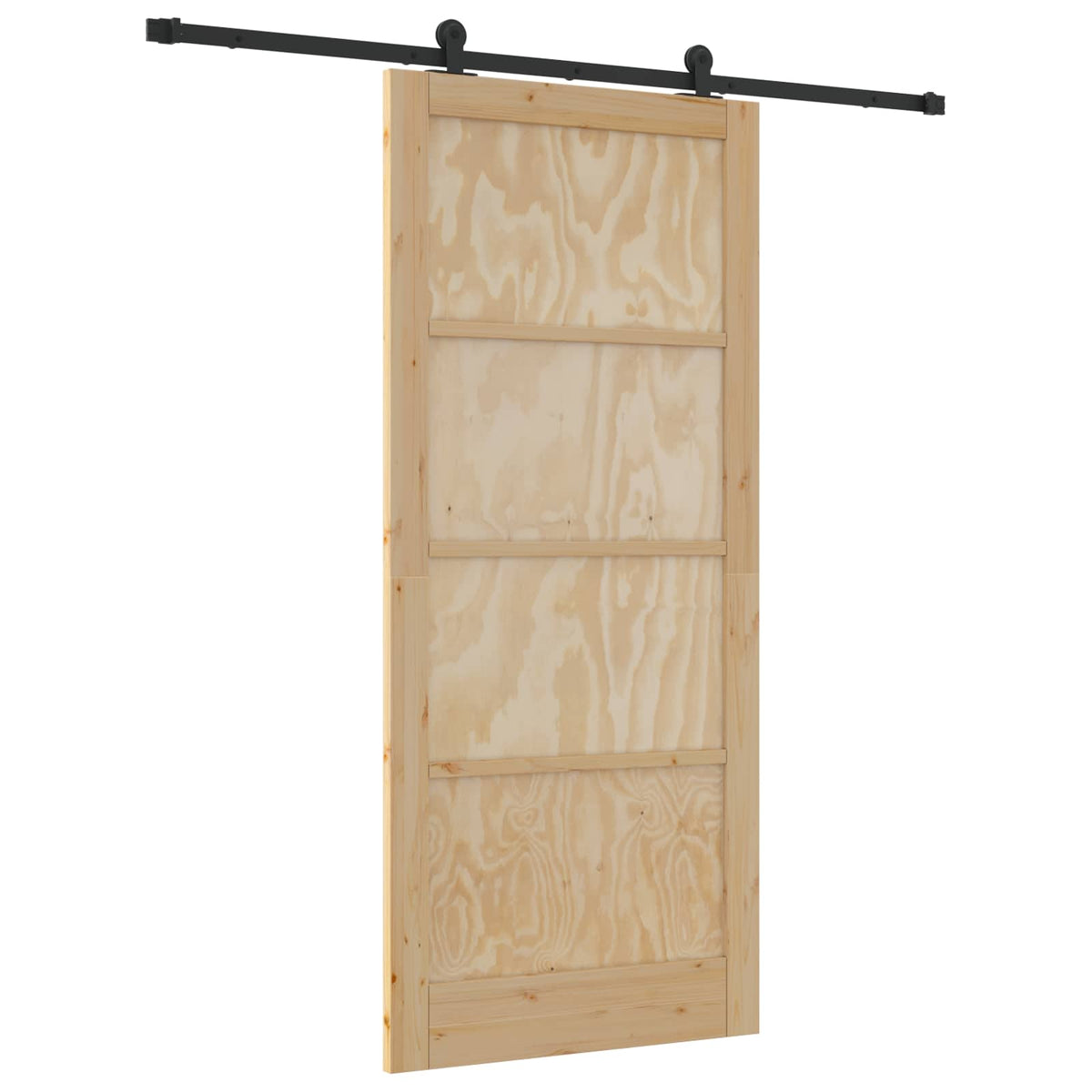 Liukuovi 93 x 211 cm Tekninen puu Luonnollinen ja musta
