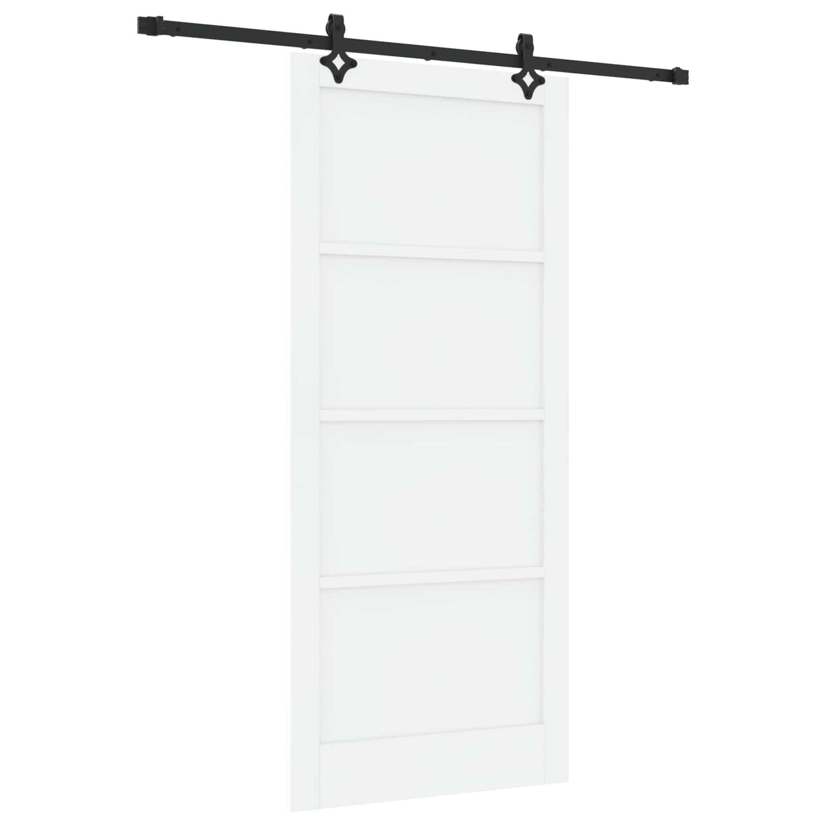 Liukuovi 93 x 211 cm Tekninen puu Valkoinen ja musta