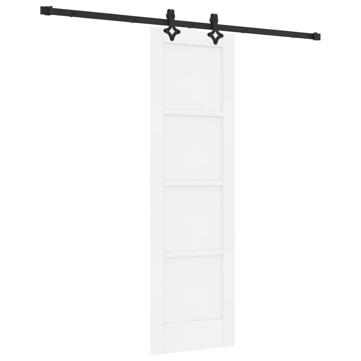 Liukuovi 61 x 198,5 cm Tekninen puu Valkoinen ja musta