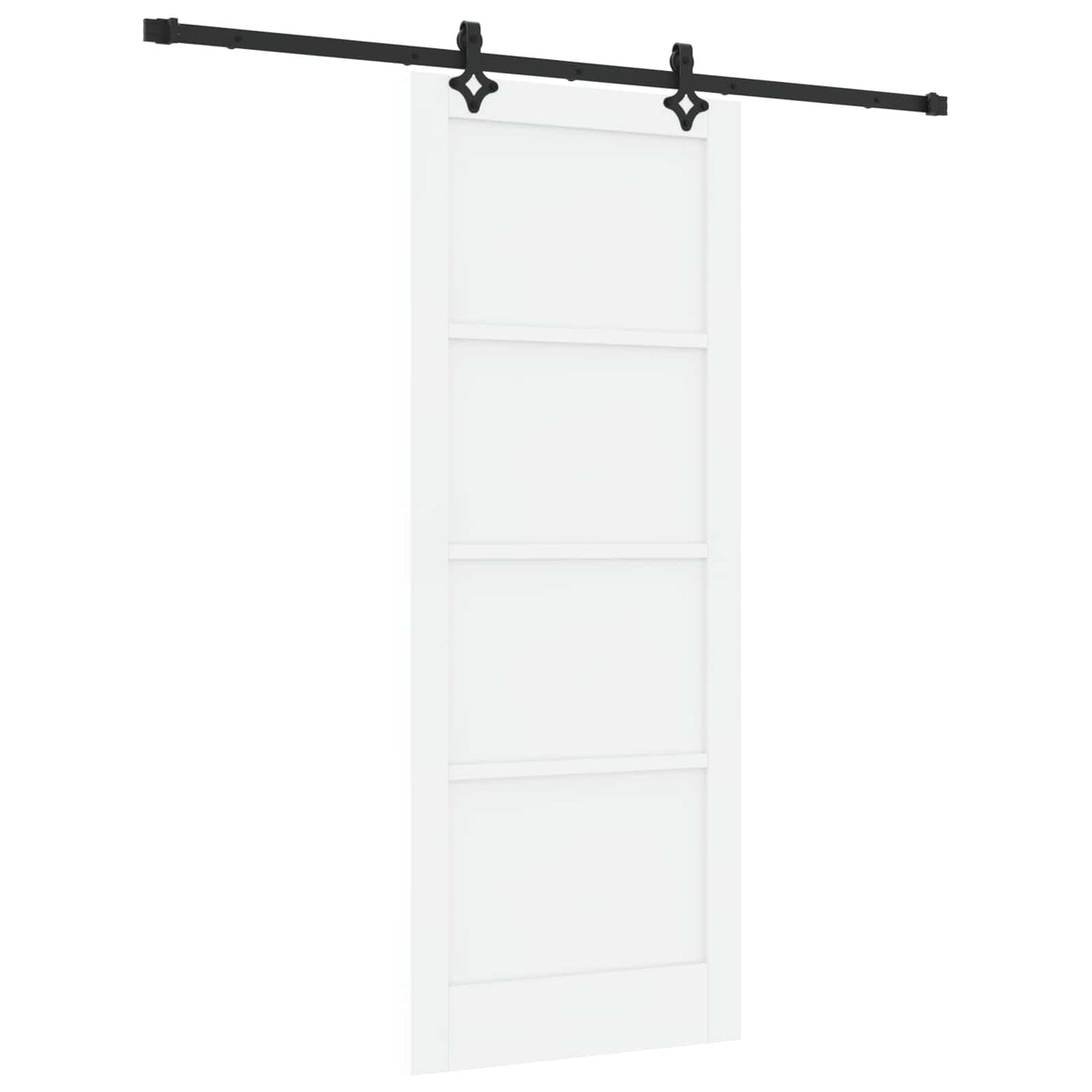 Liukuovi 83 x 211 cm Tekninen puu Valkoinen ja musta
